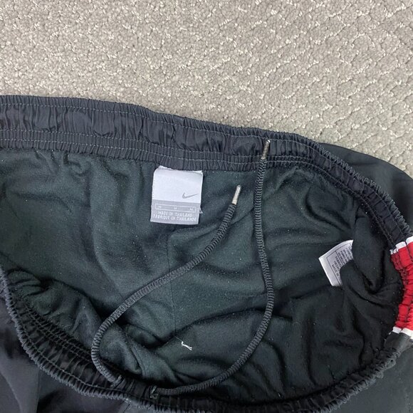 Vintage Nike Woven Track Pants Men's Medium Black Red Stripe Ankle Zip Y2K 2000s - Picture 8 of 14